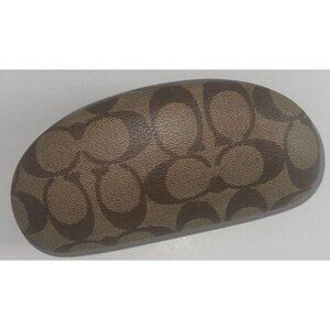 Coach Signature Brown Logo Hard Case Womans Eyeglass Sunglass Case